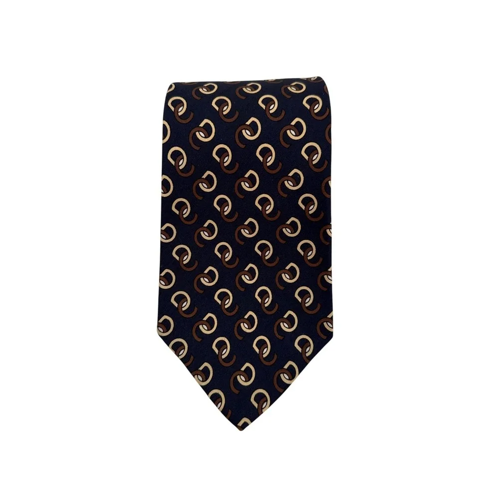 Christian Dior Logo Cravates All Silk Tie‎ With Interlocking Pattern